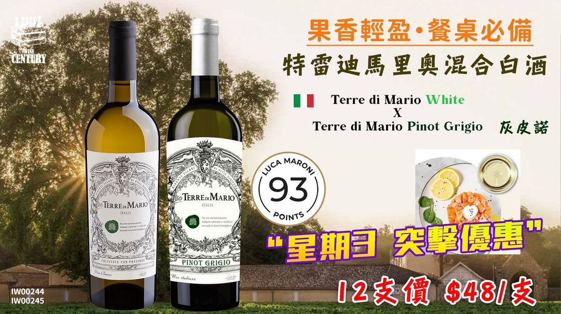 【💰星期三突擊超優惠😍📣】 【🍷意式品味 × 超值入門推薦👍🏻】 【✨Terre di Mario 白酒系列‼️】
